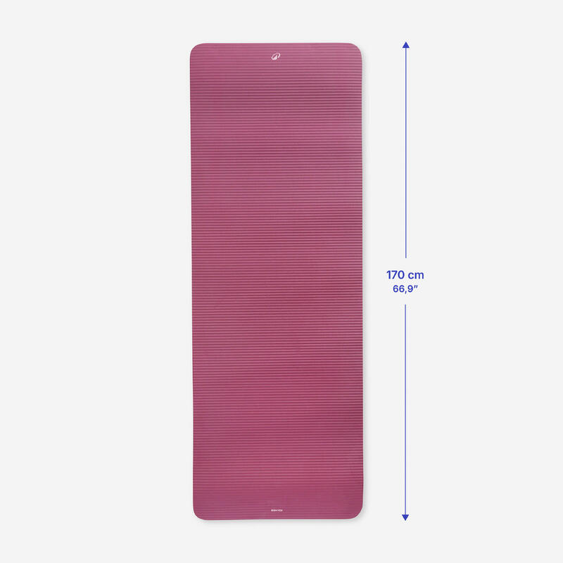 Tapis de Pilates confort épaisseur 15 mm, bordeaux