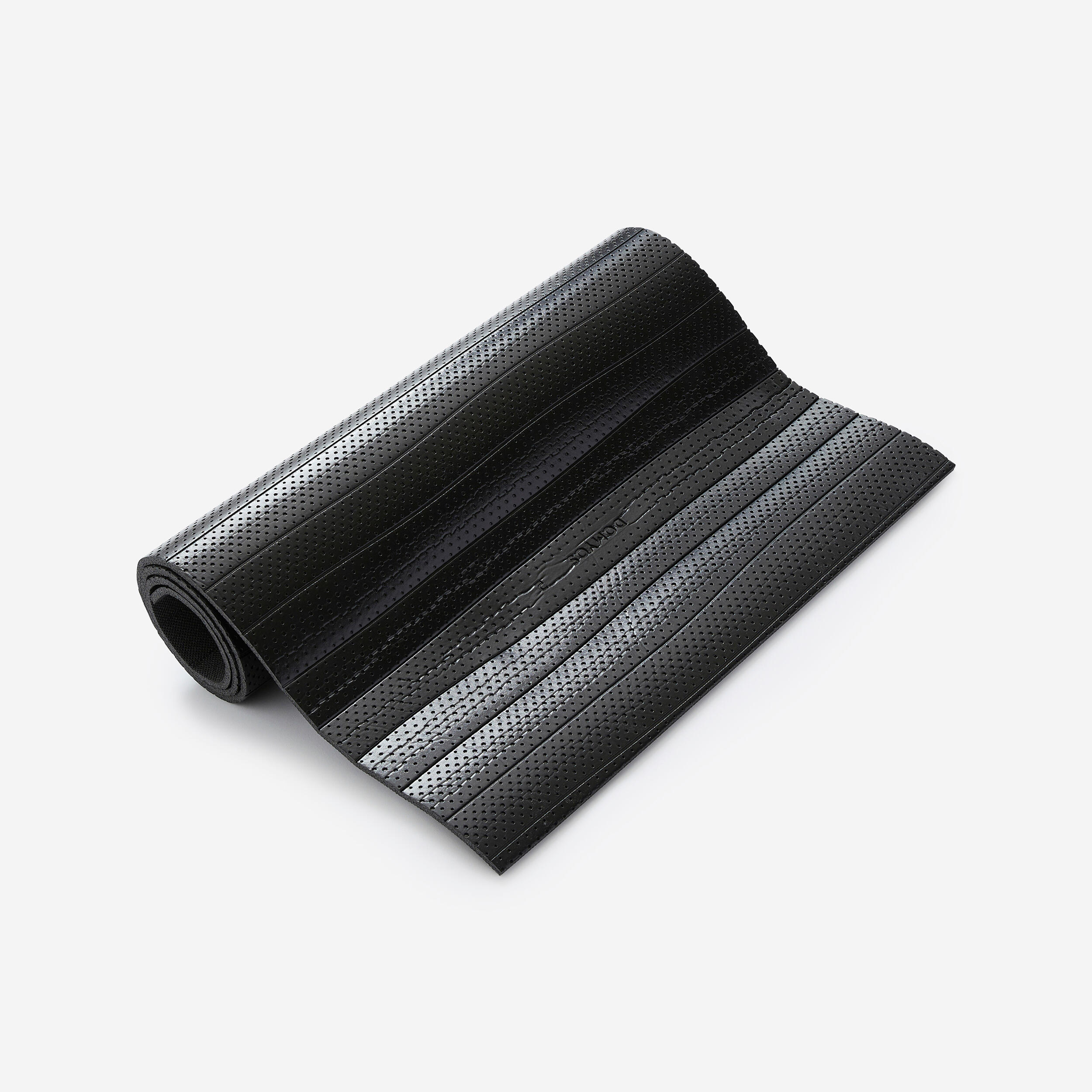 140 cm x 50 cm x 7 mm Durable Fitness Floor Mat 100 Black DOMYOS Decathlon