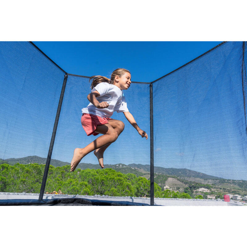 Trampolino elastico 240 con rete di protezione nero