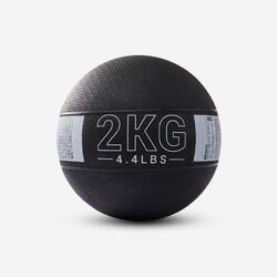 Medicine ball 2 kg rubber zwart grijs