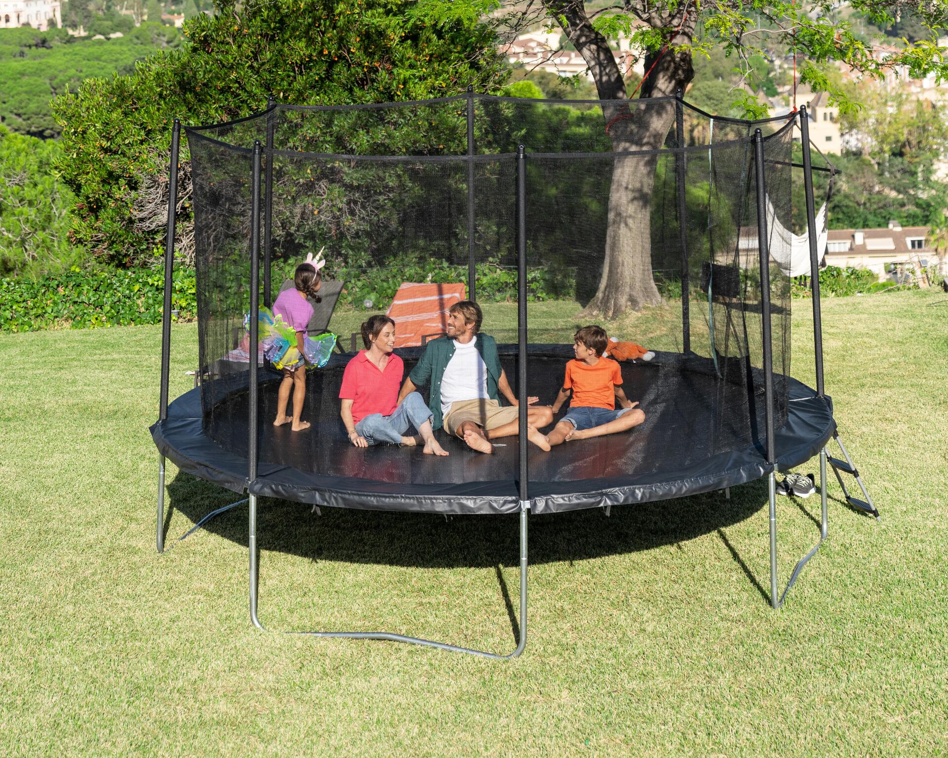 TRAMPOLINE 360 AVEC FILET - MONTAGE SANS OUTIL