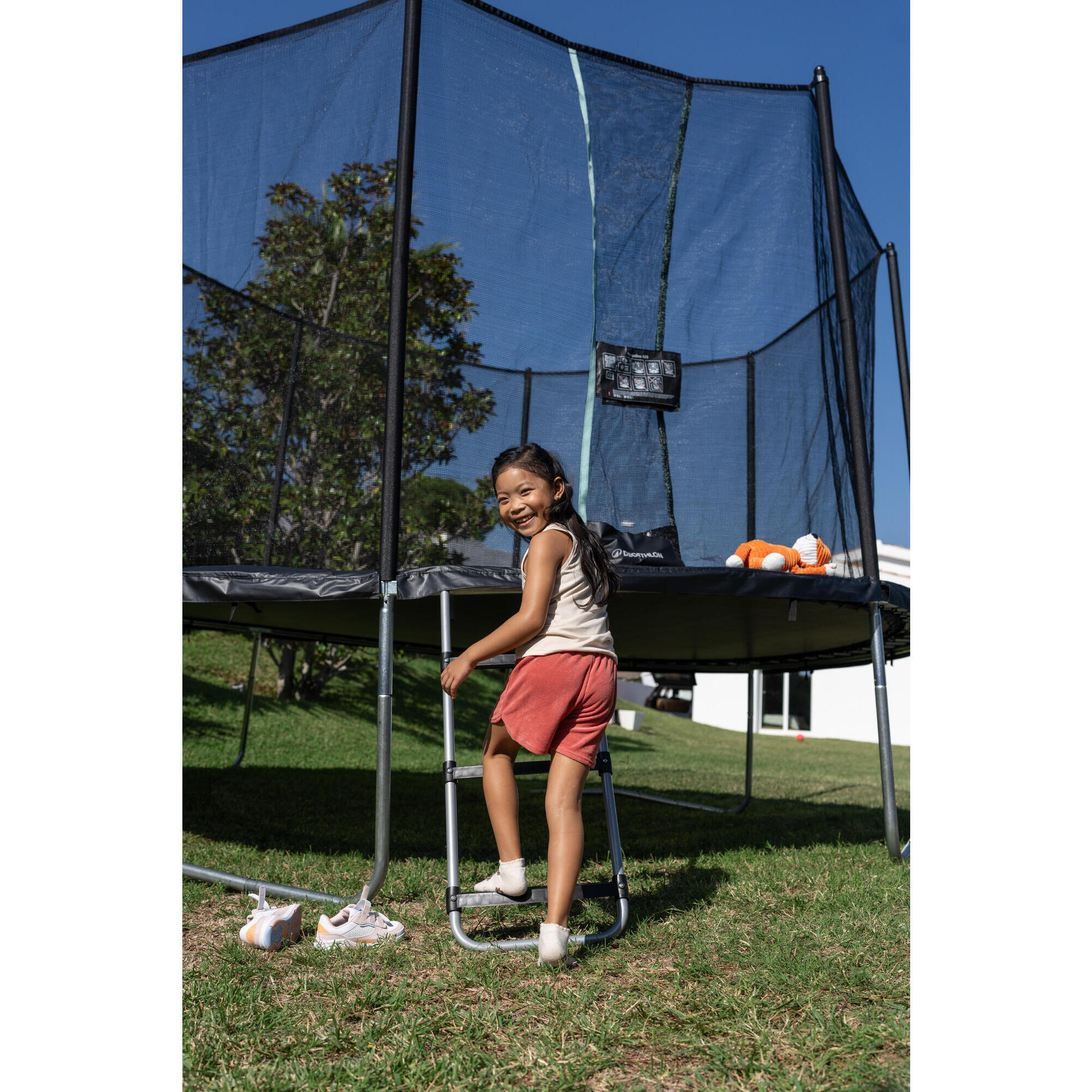 Trampoline 360 with protective net - Tool-free assembly