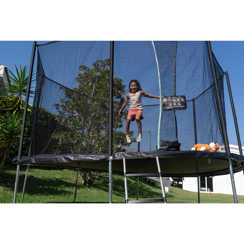 Trampolino elastico 420 con rete di protezione nero