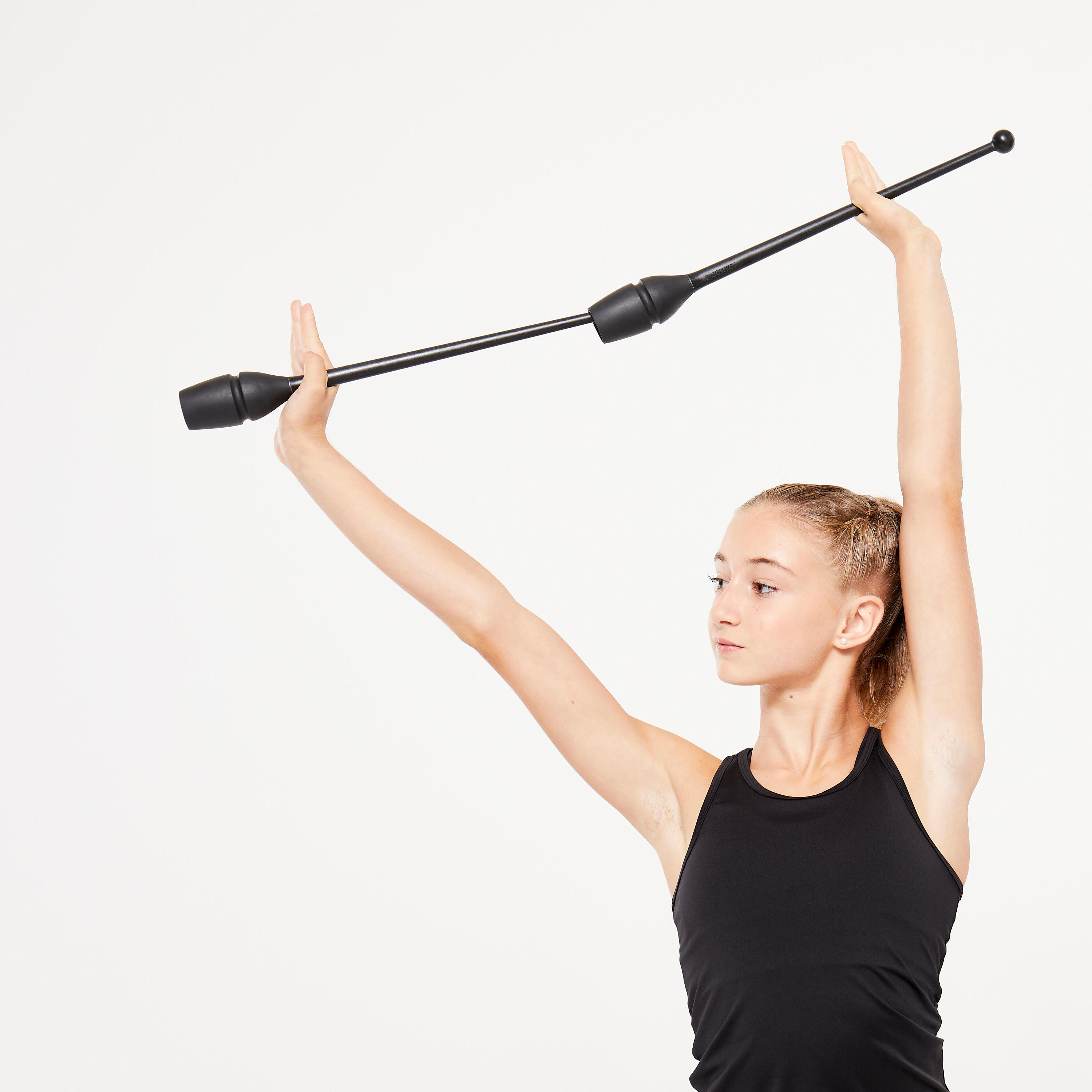 Clavette ginnastica ritmica 45cm incastrabili nere 4/9