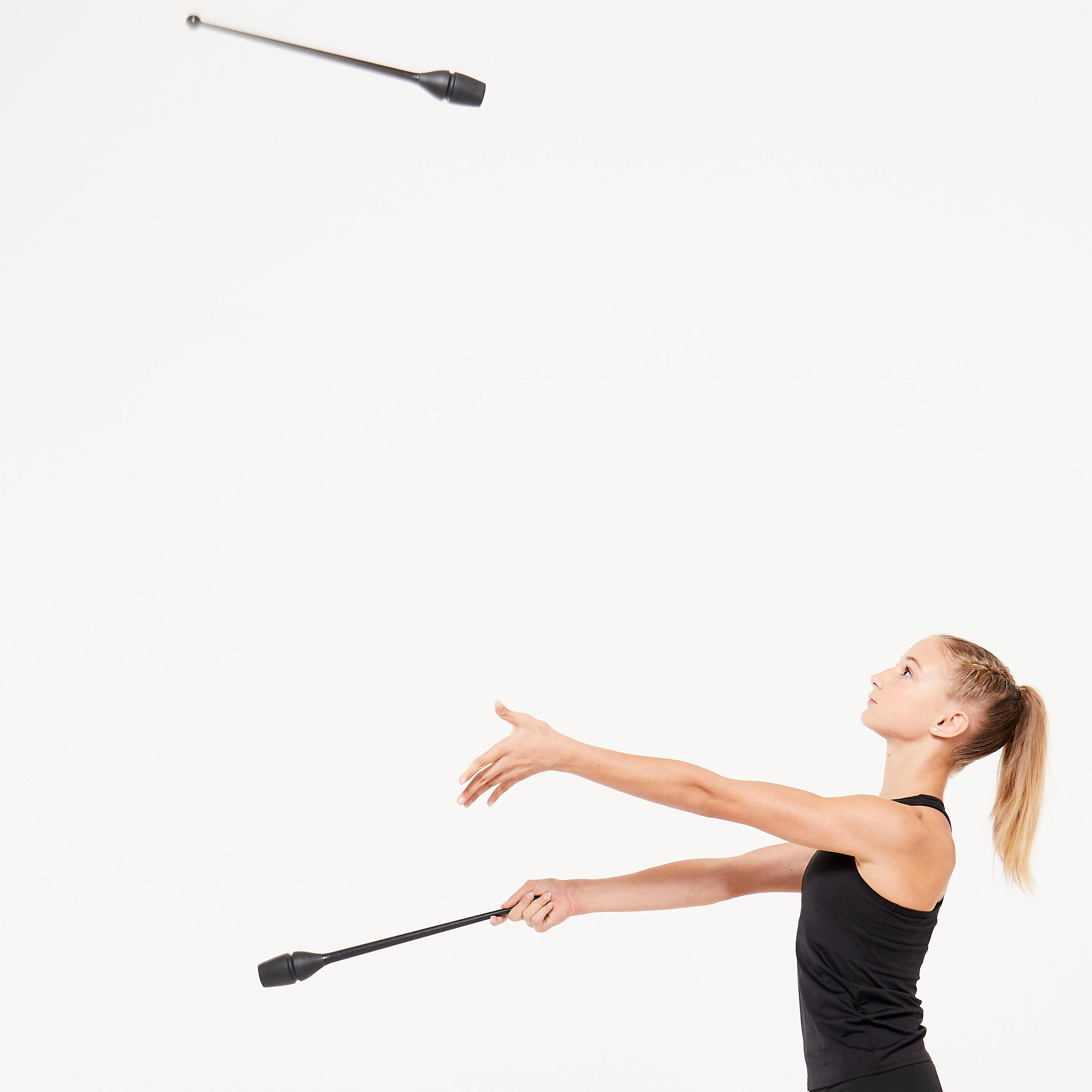 Clavette ginnastica ritmica 45cm incastrabili nere 5/9