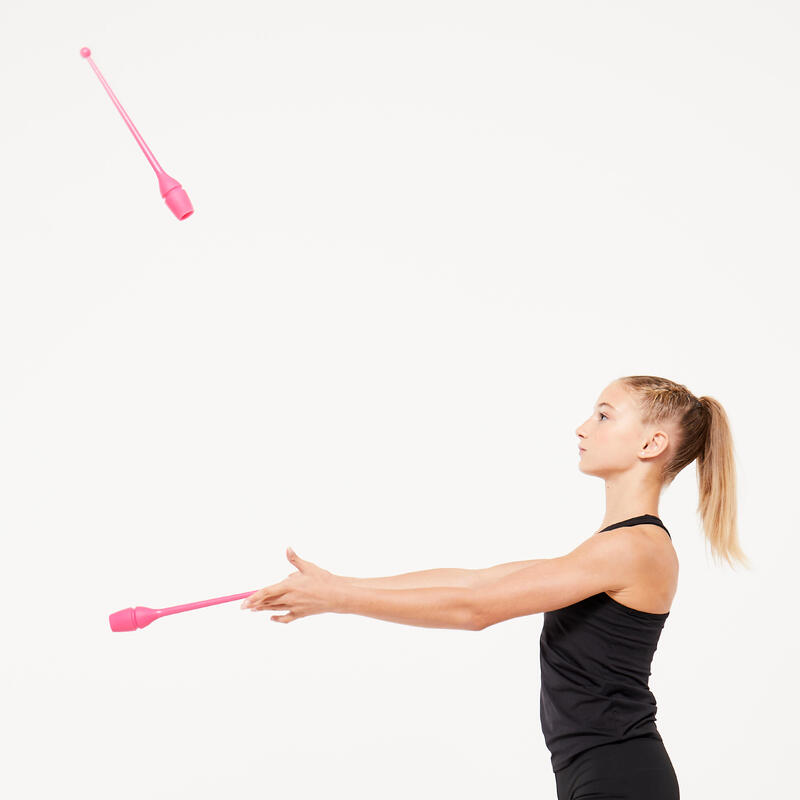 Knotsen voor ritmische gymnastiek (RG) koppelbaar 36 cm roze