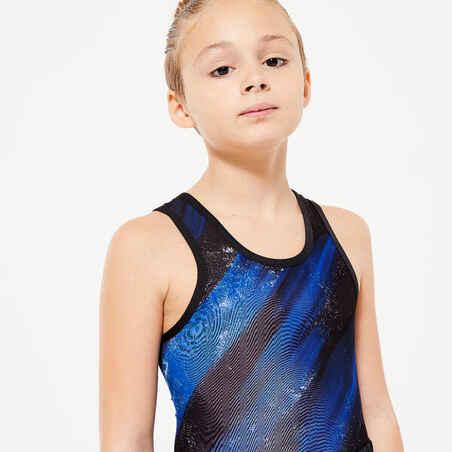 Boys' Gym Leotard - Black & Blue Print