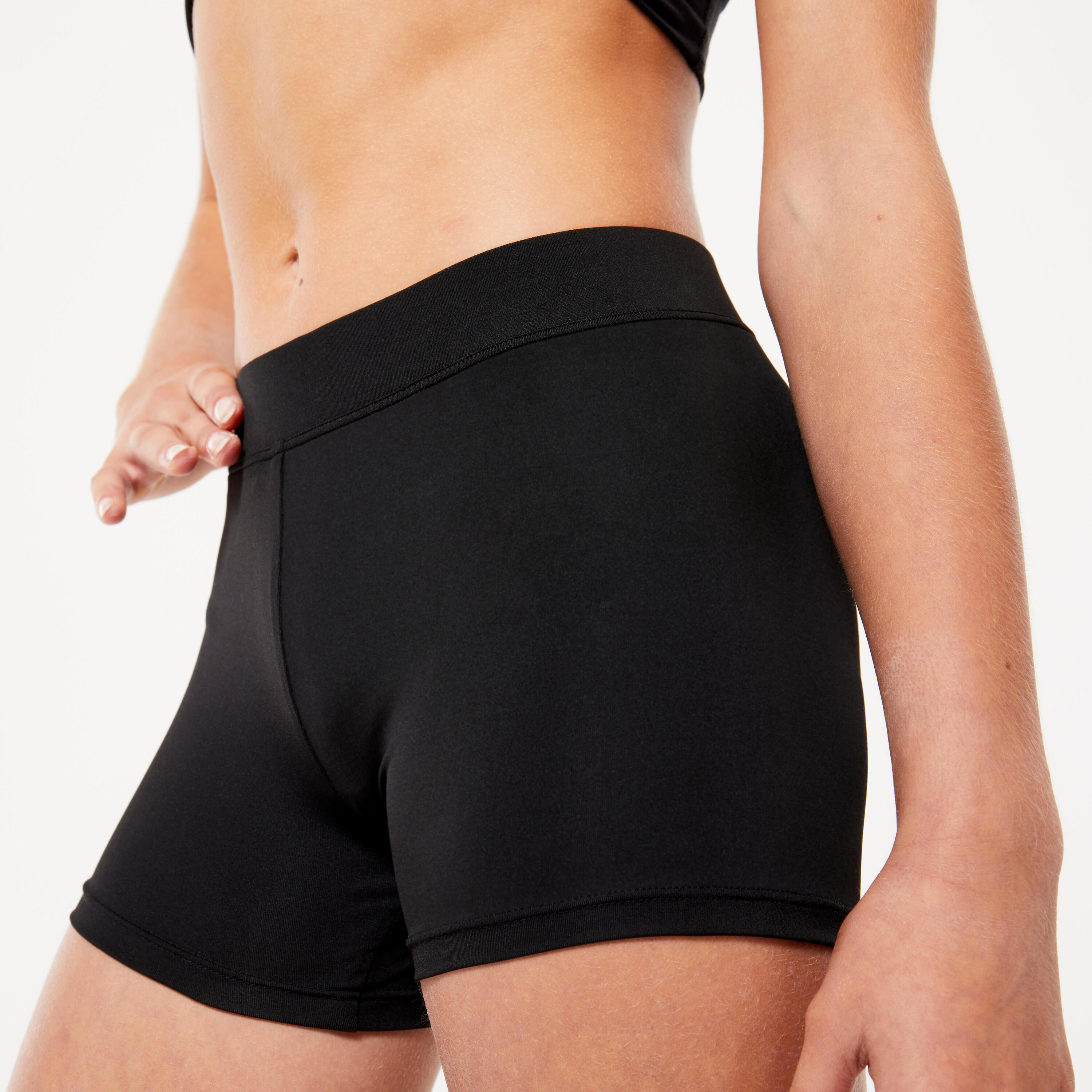 Girls' Basic Gym Shorts - Black 1/6