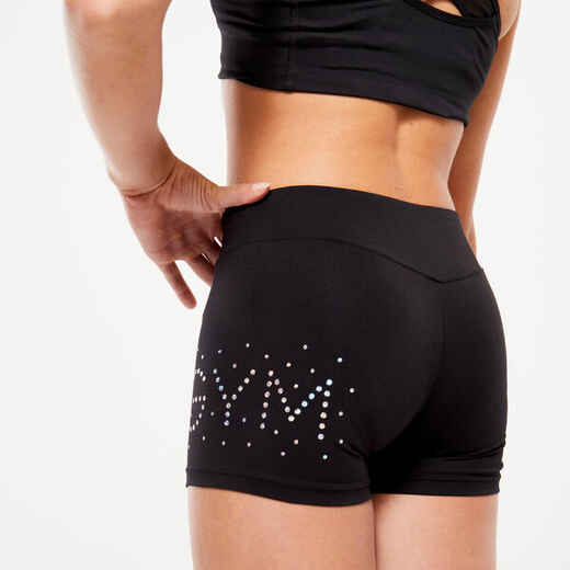 Girls' Gym Shorts - Black Glitter