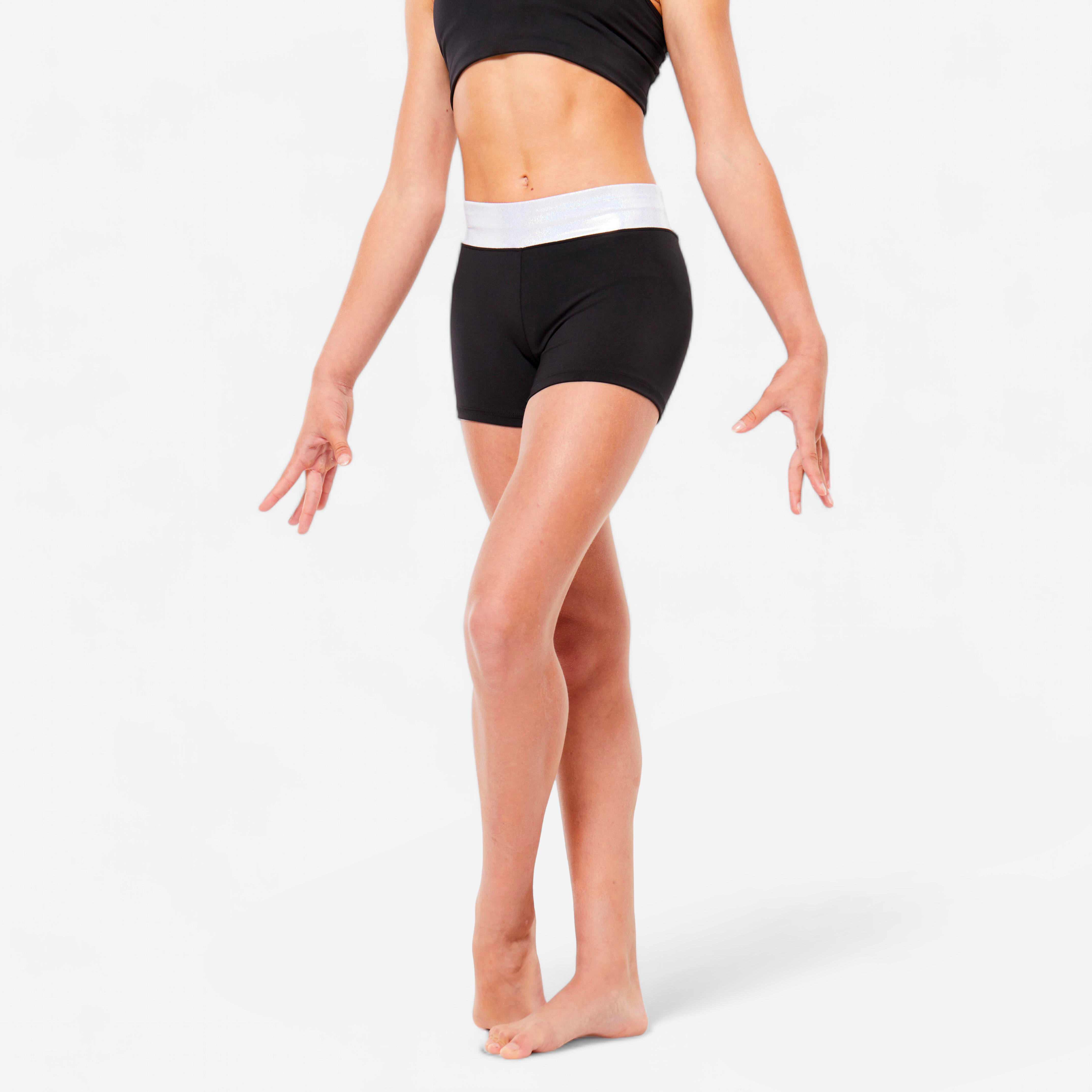 Pantalon Scurt Paiete Gimnastica Negru Fete