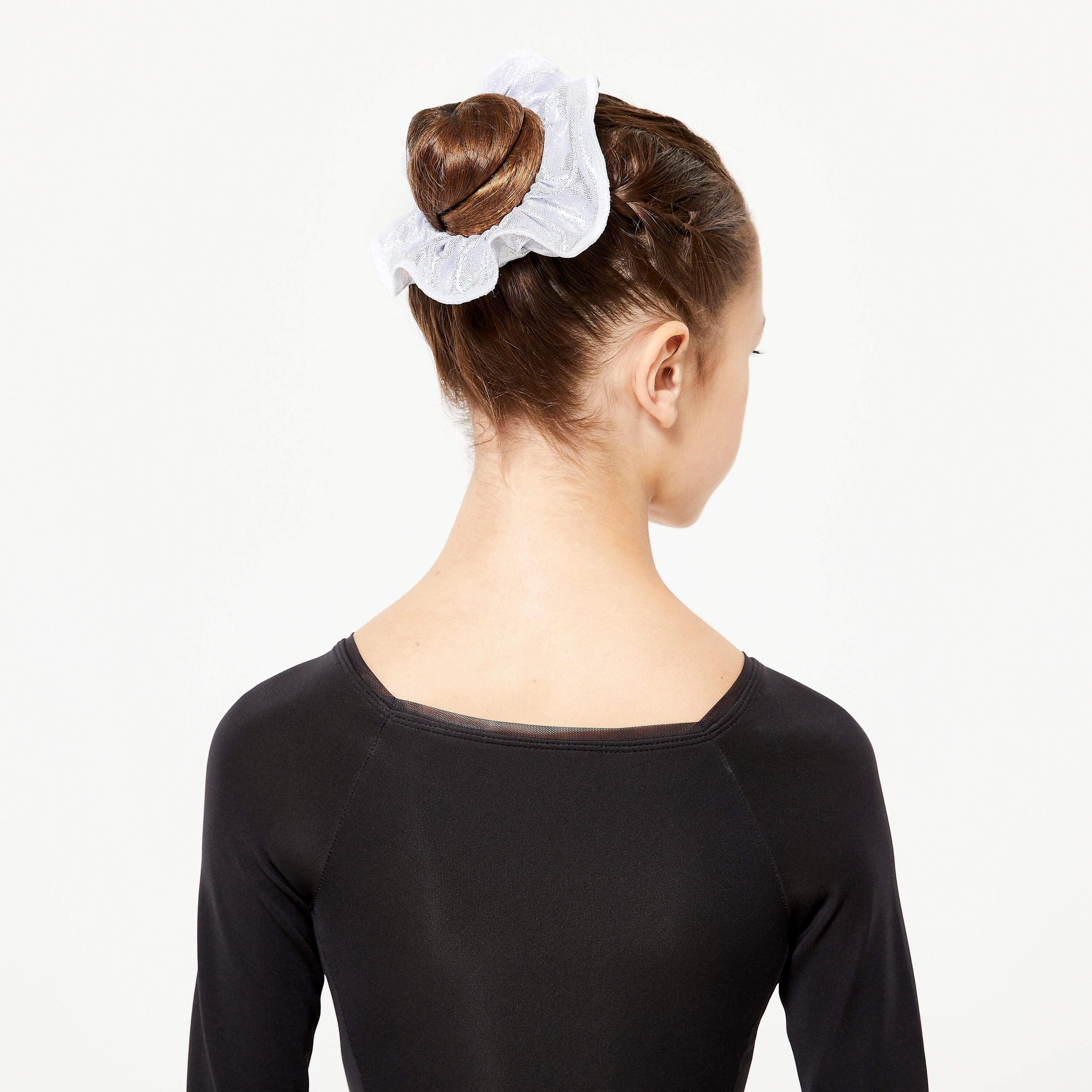 Girls' Gym Scrunchie - Glittery Silver 3/6