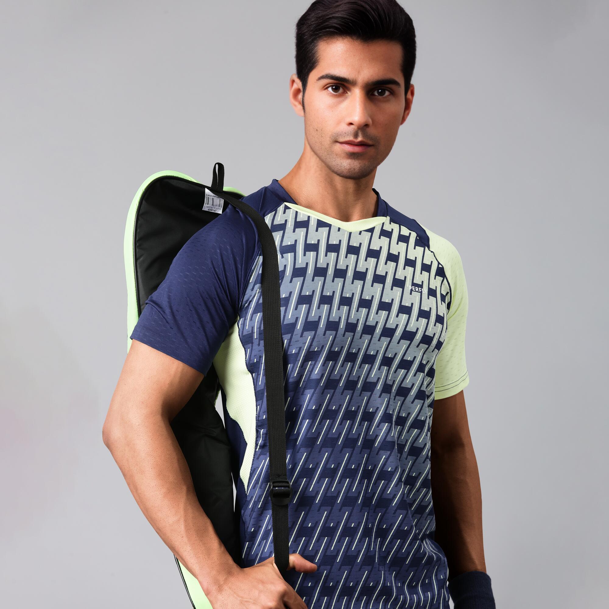 Men Badminton T-Shirt Lite 560 Navy Fluo Lime