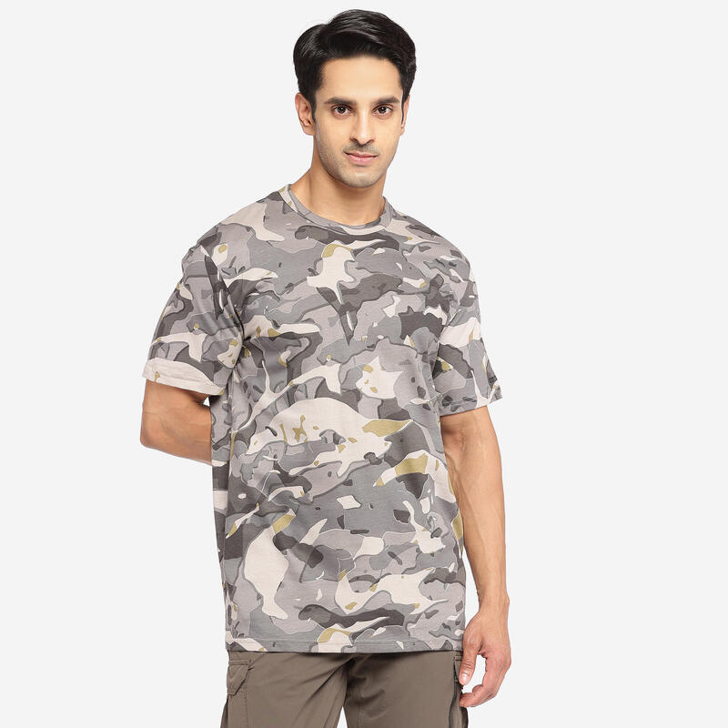 Jagd-T-Shirt 100 Camouflage grau