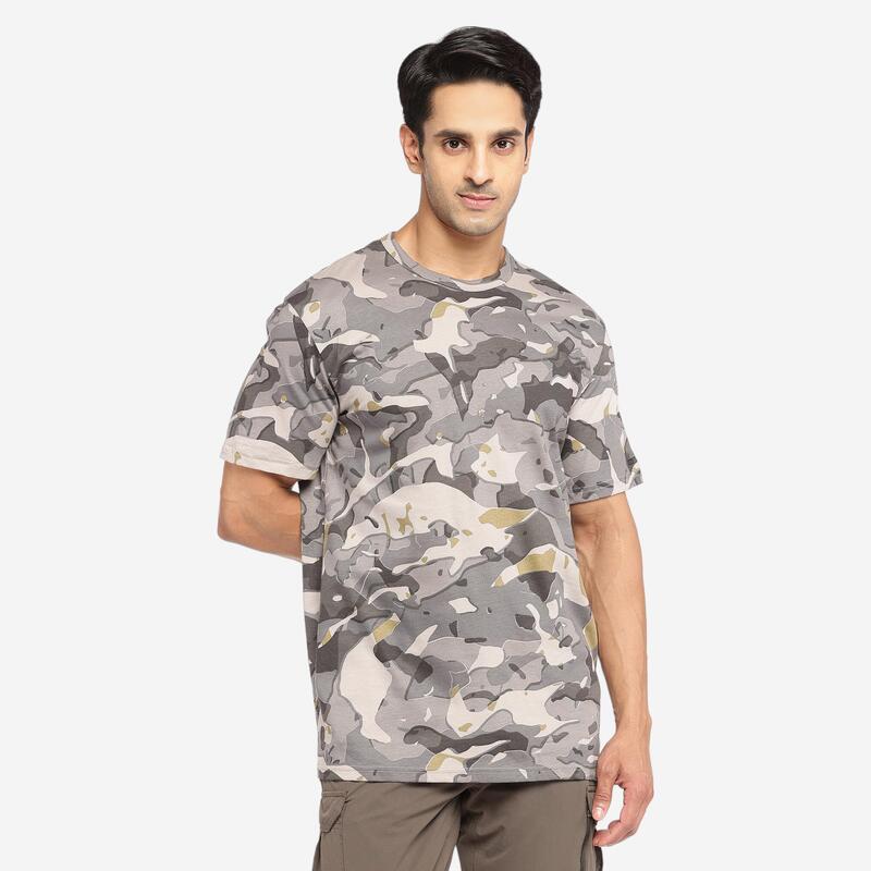 T-shirt manches courtes chasse 100 camouflage gris