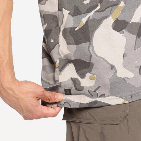 100 Short-Sleeve Hunting T-Shirt - Camouflage Grey