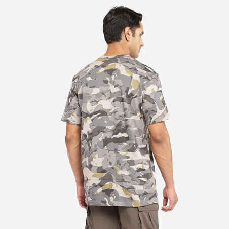 Playera Deportiva Hombre Estampado Camuflaje Azul - TFIT 102