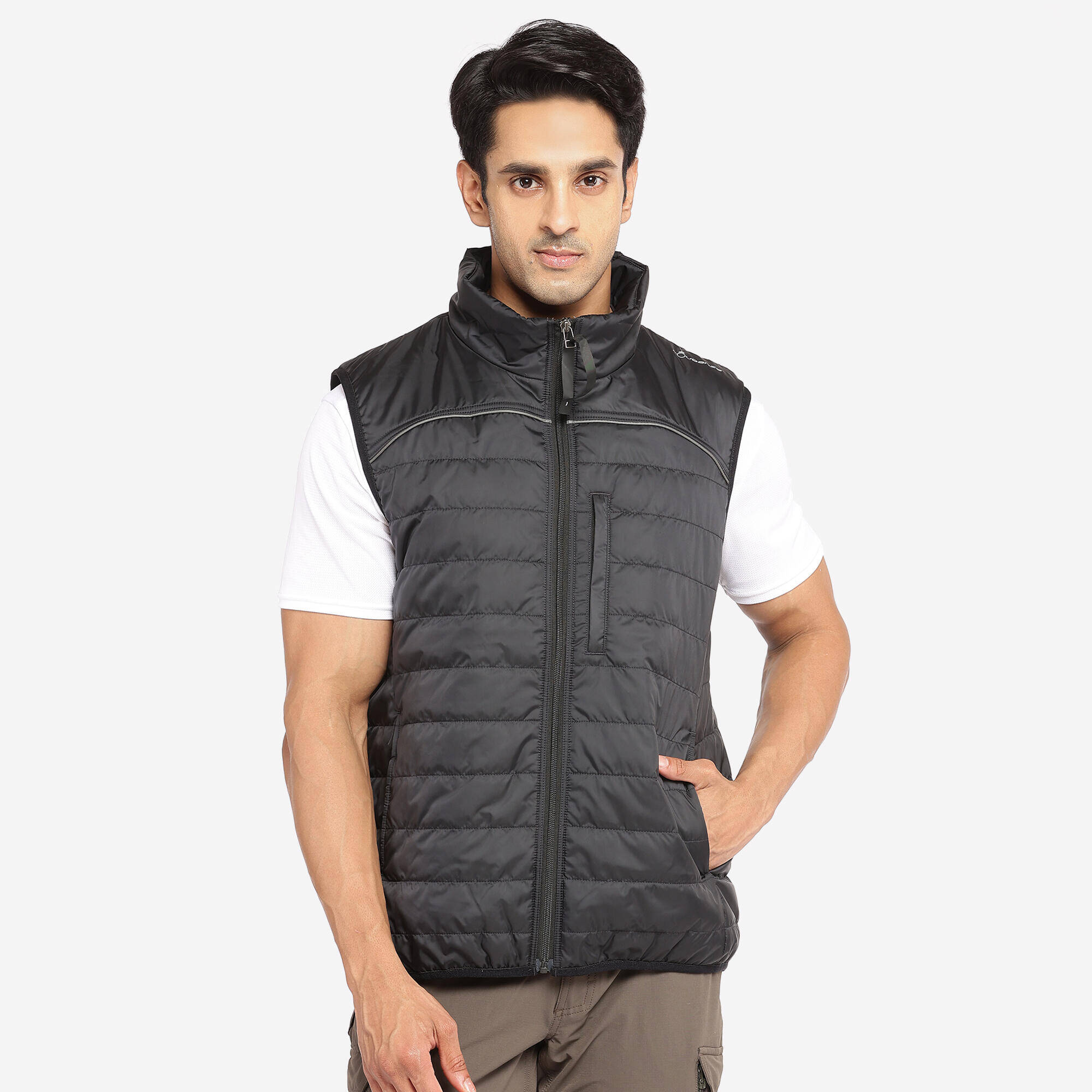 Adult Horse Riding Sleeveless Puffer Jacket 100 - Black