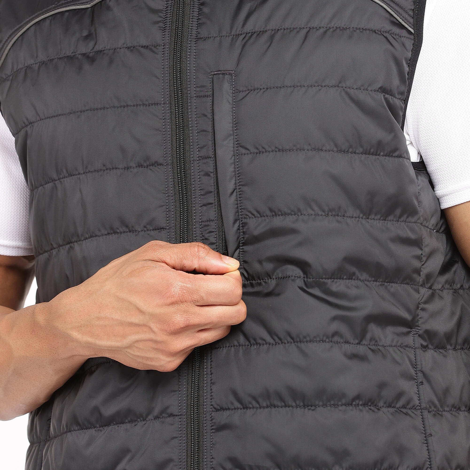 Adult Horse Riding Sleeveless Puffer Jacket 100 - Black