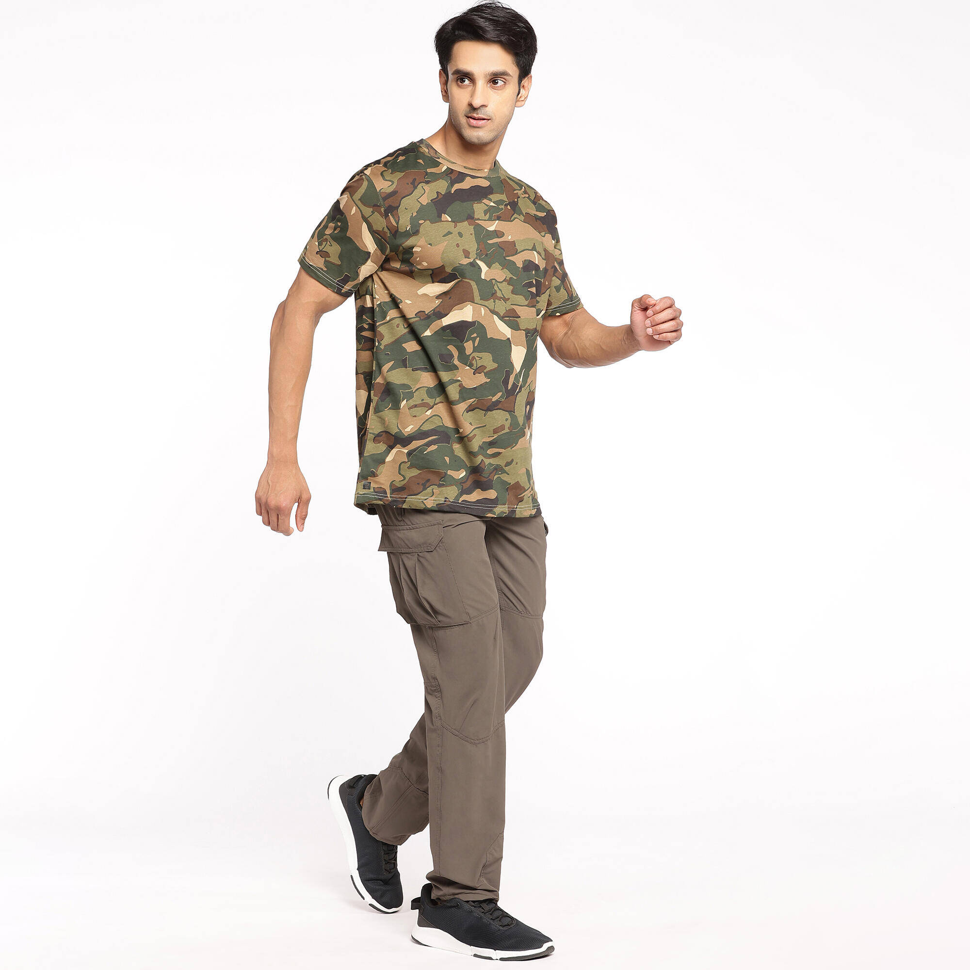 Men Cotton T-Shirt Army Military Camo Print SG-100 - Camo Green/Brown -  4