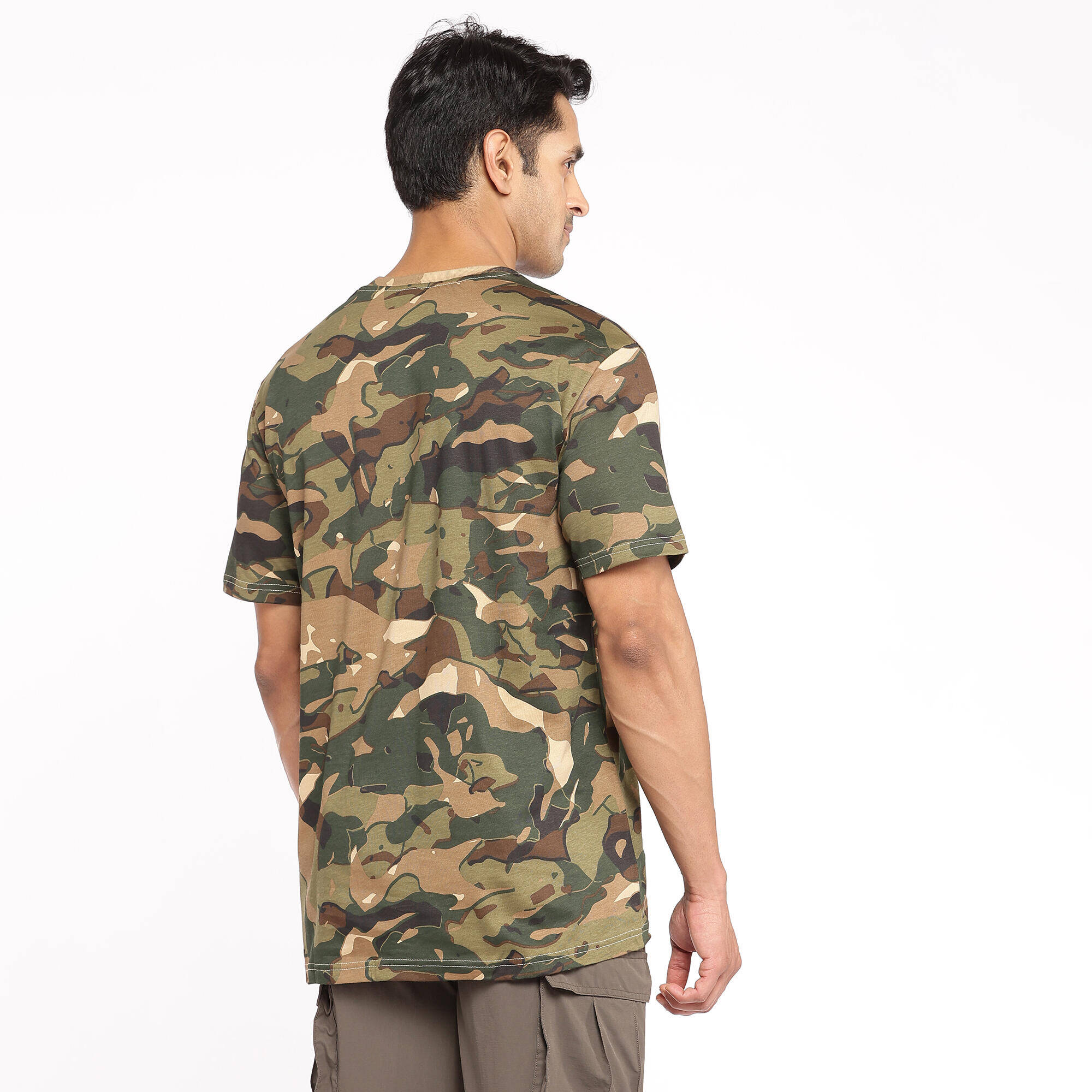 Men Cotton T-Shirt Army Military Camo Print SG-100 - Camo Green/Brown -  3