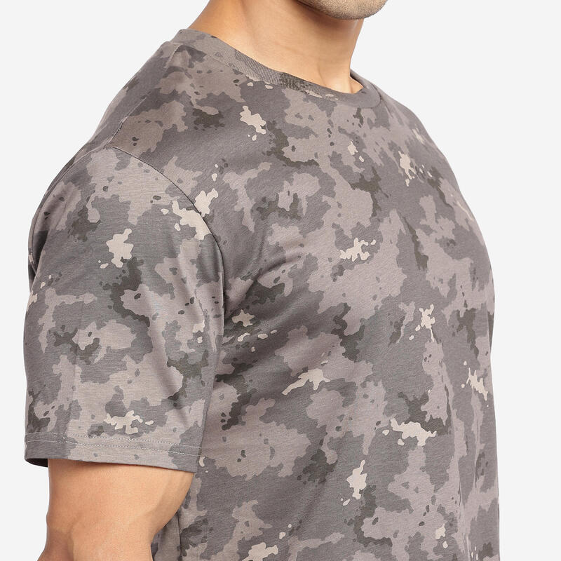 Jagd-T-Shirt Camouflage 100 V1 grau