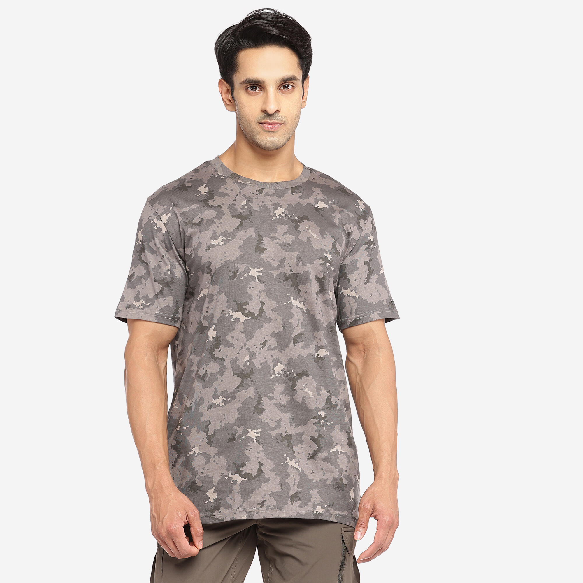 Maglia caccia 100 WOODLAND V1 grigia 4/7