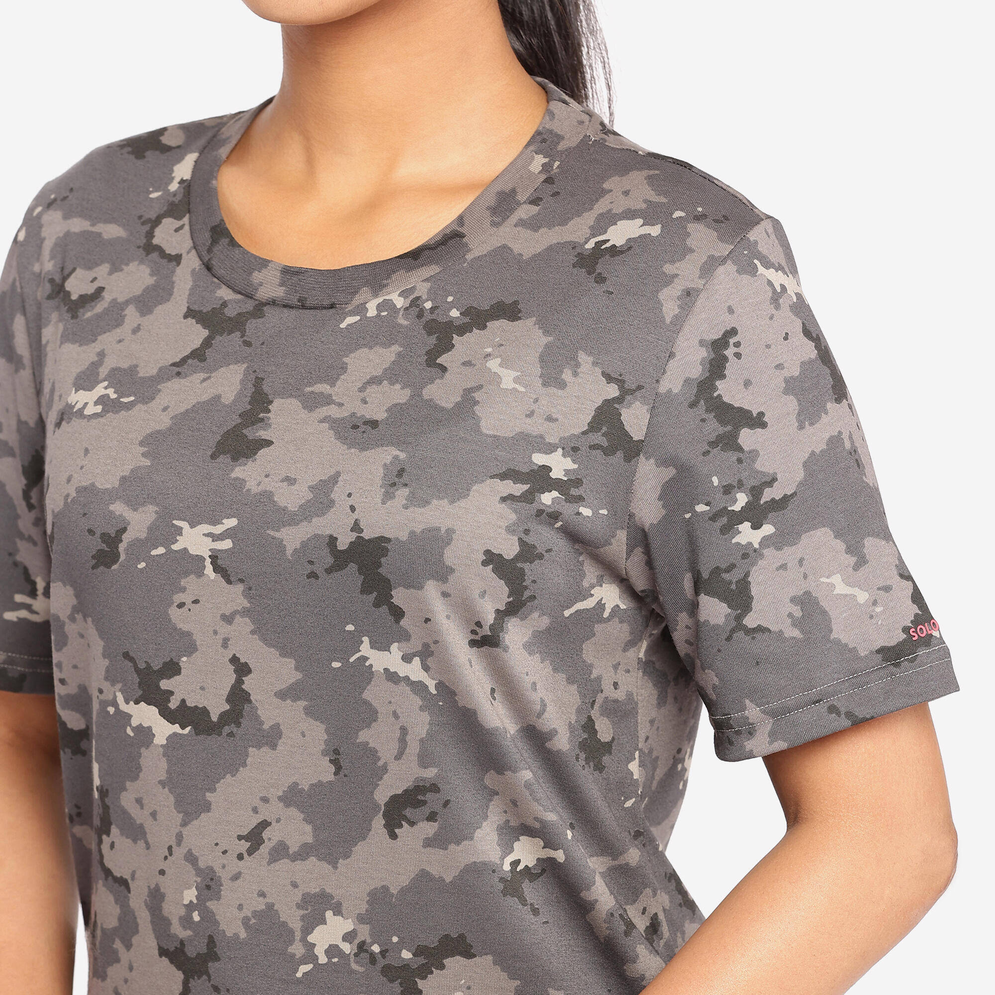 Women T-Shirt Army Military Camo Print SG-100 - Camo Dark Grey -  4