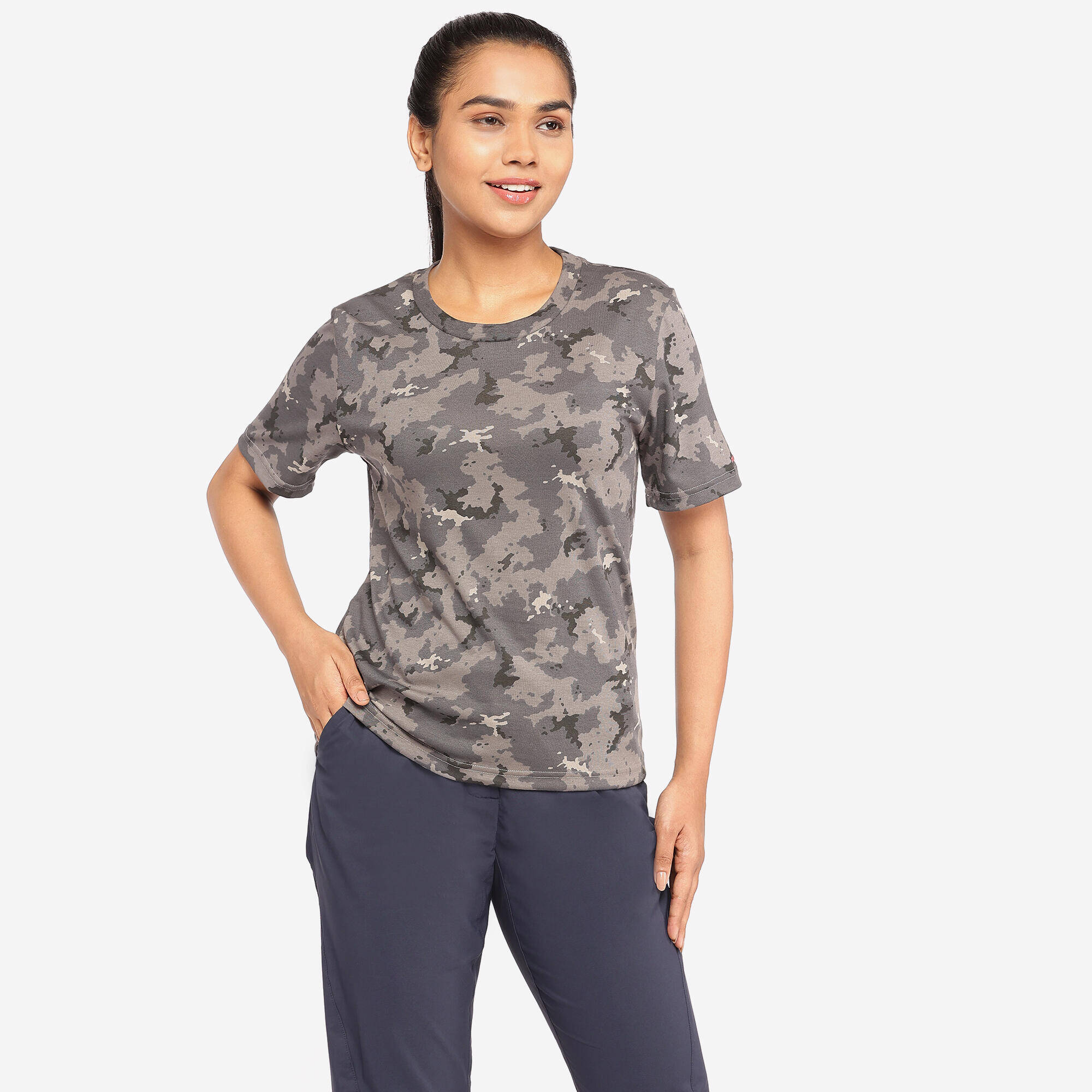 Women T-Shirt Army Military Camo Print SG-100 - Camo Dark Grey -  3