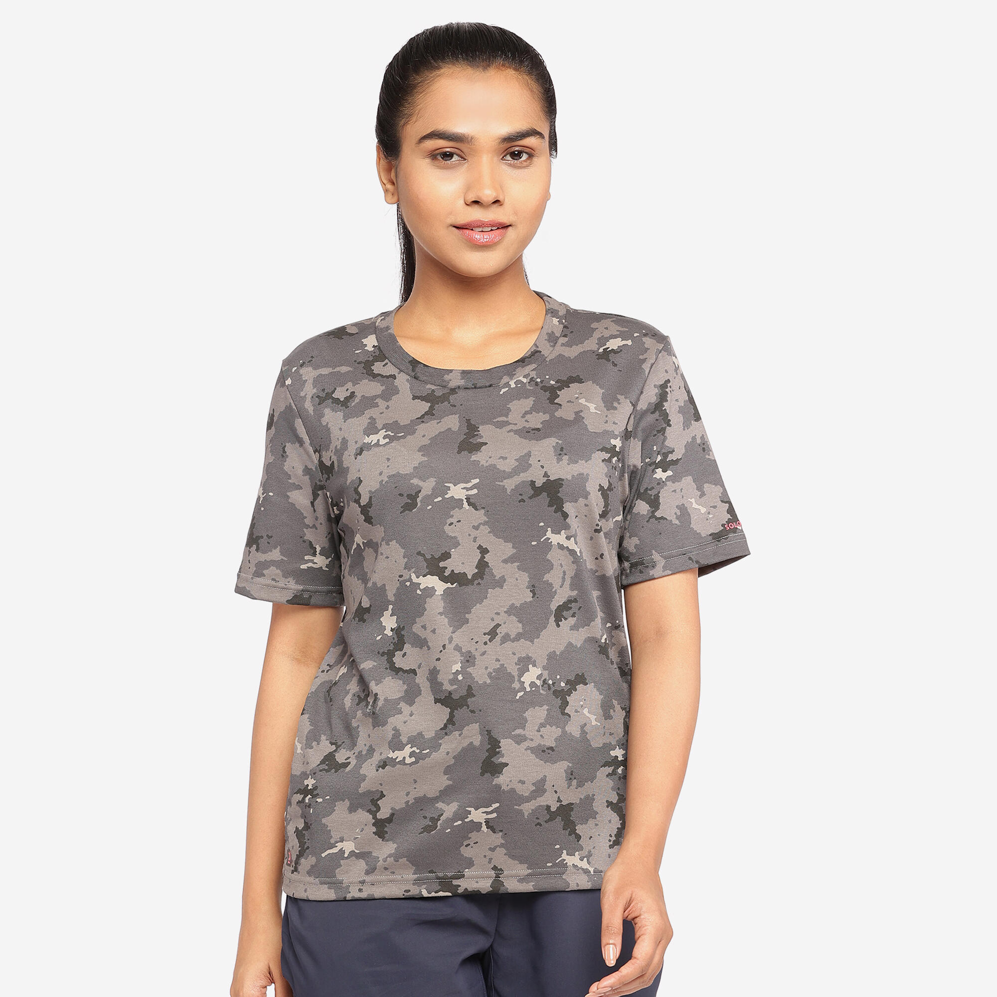 Women T-Shirt Army Military Camo Print SG-100 - Camo Dark Grey-image-14