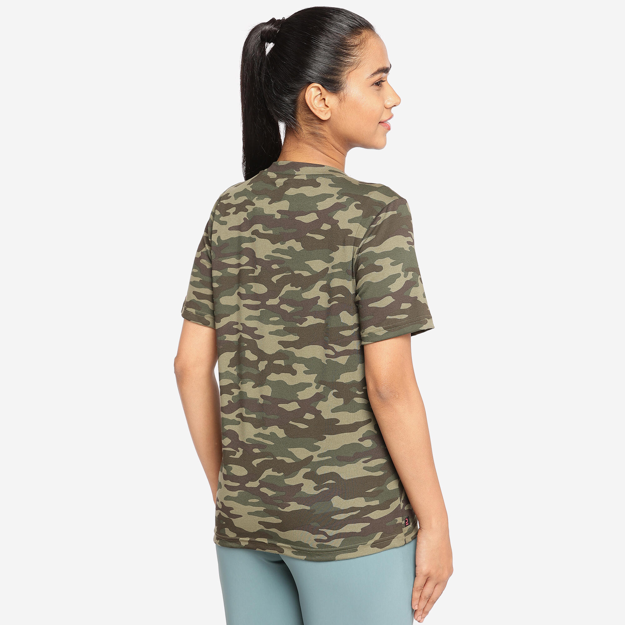 Women T Shirt Army Military Camo Print SG 100 Camo New Wood