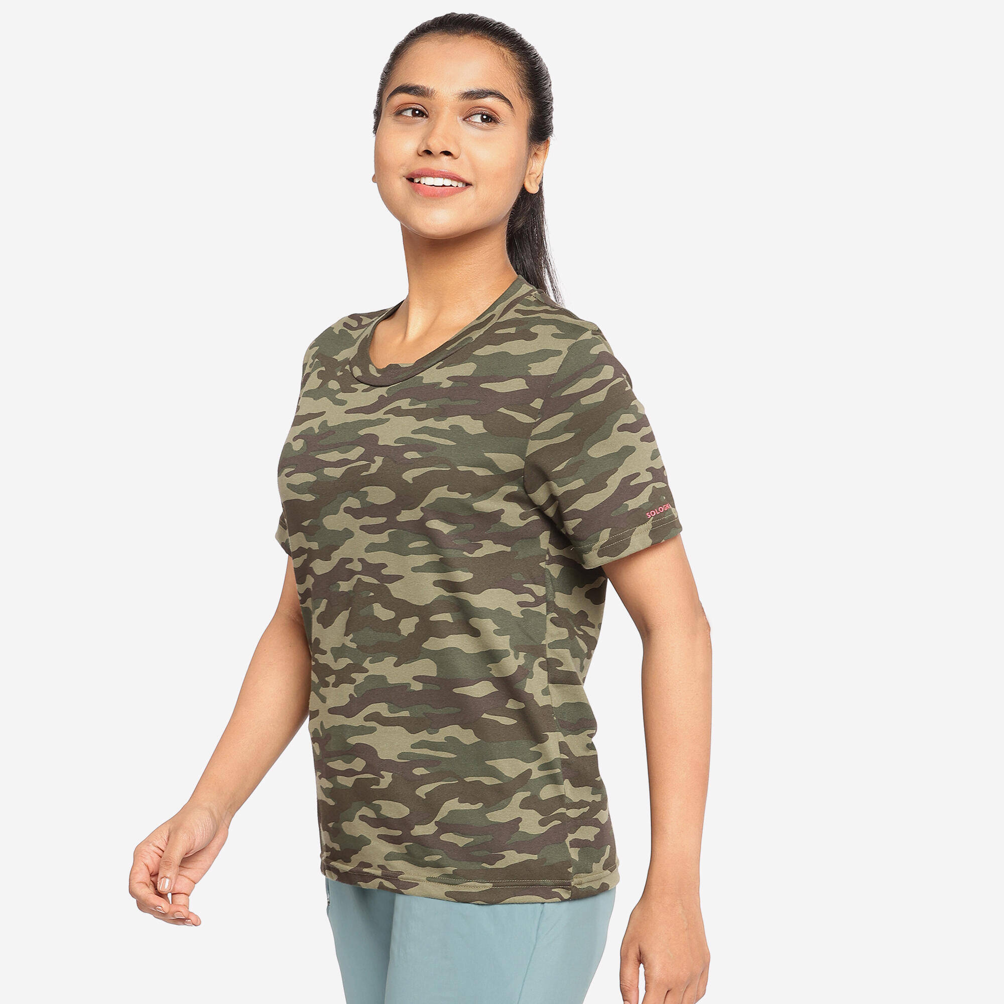 Women T-Shirt Army Military Camo Print SG-100 - Camo New Wood -  2