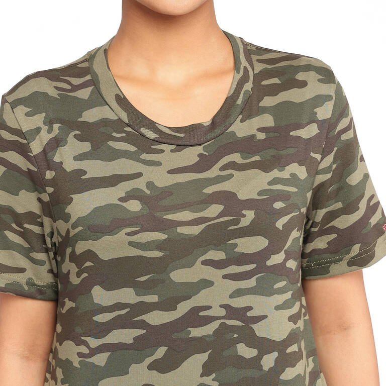 Women T-Shirt Army Military Camo Print SG-100 - Camo New Wood
