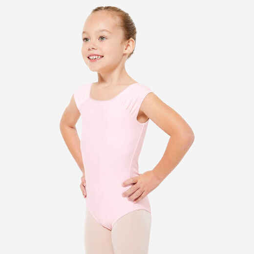 
      Dievčenský baletný trikot s krátkymi rukávmi ružový
  