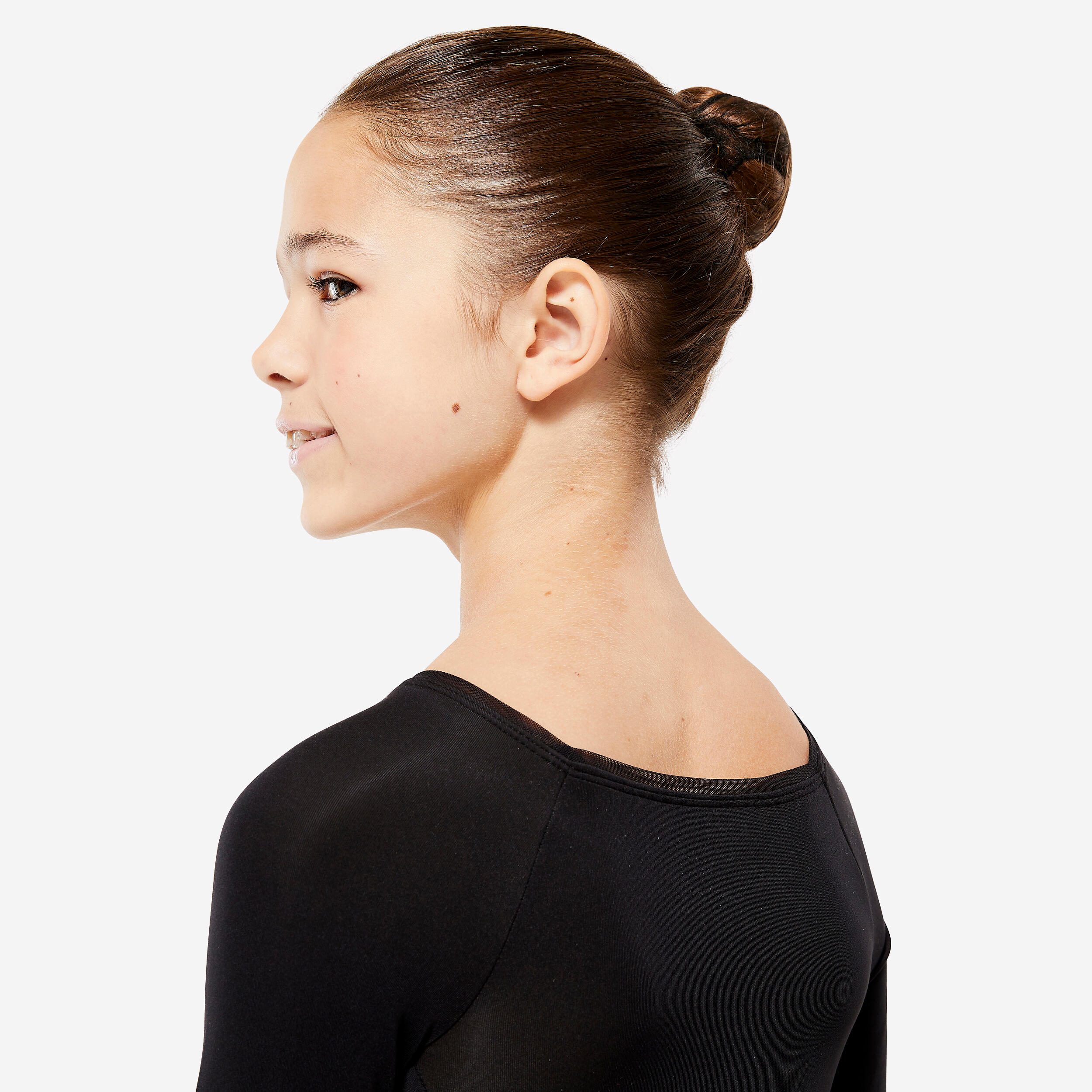 Ballet leotard with long sleeves - black