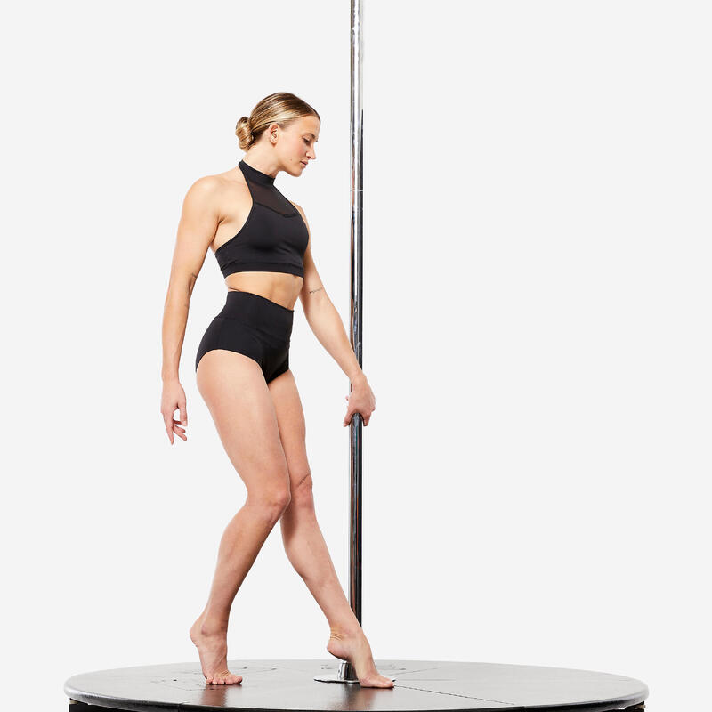 Culotte donna pole dance aderente traspirante vita alta nera