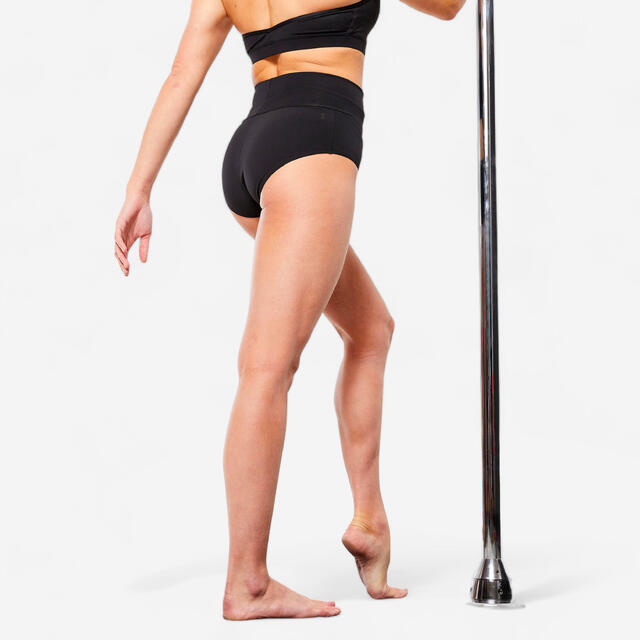 Tanzshorts Damen Pole Dance hohe Taille - schwarz