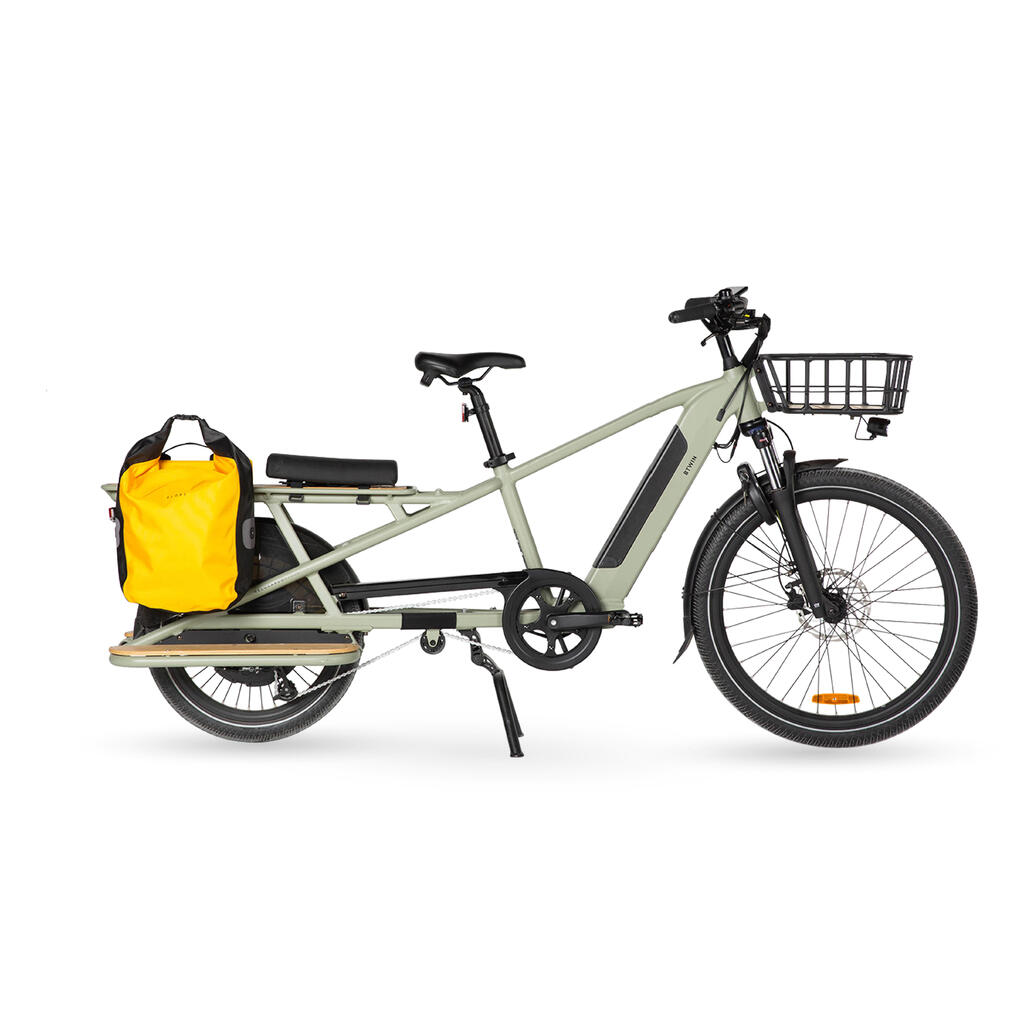 Nákladný elektrobicykel Longtail R500E so zadným nosičom žltý