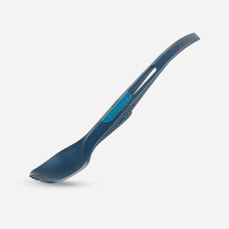Cubierto plegable trekking (tenedor / cuchara) - TREK 500 plástico azul 