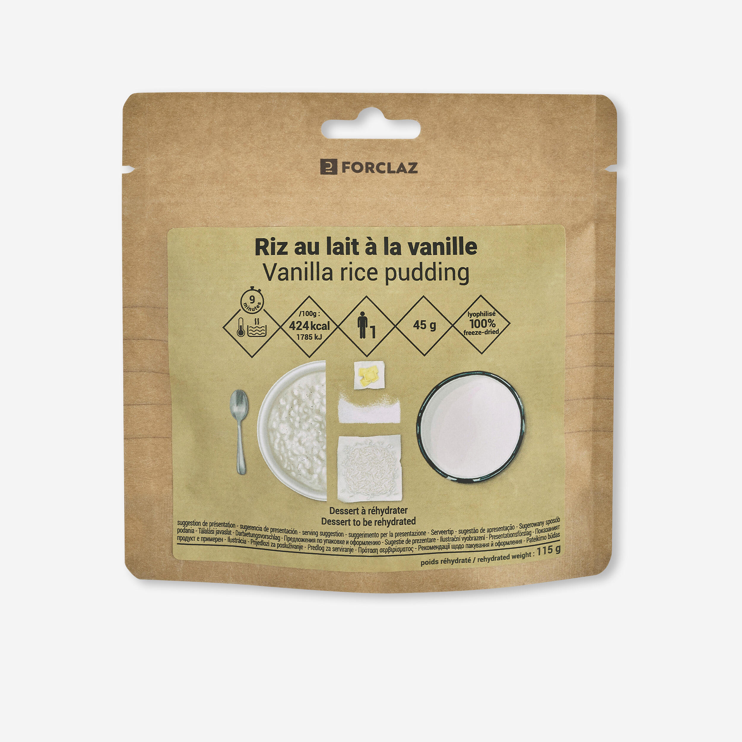 Freeze-dried dessert - Vanilla rice pudding - 45g 1/3