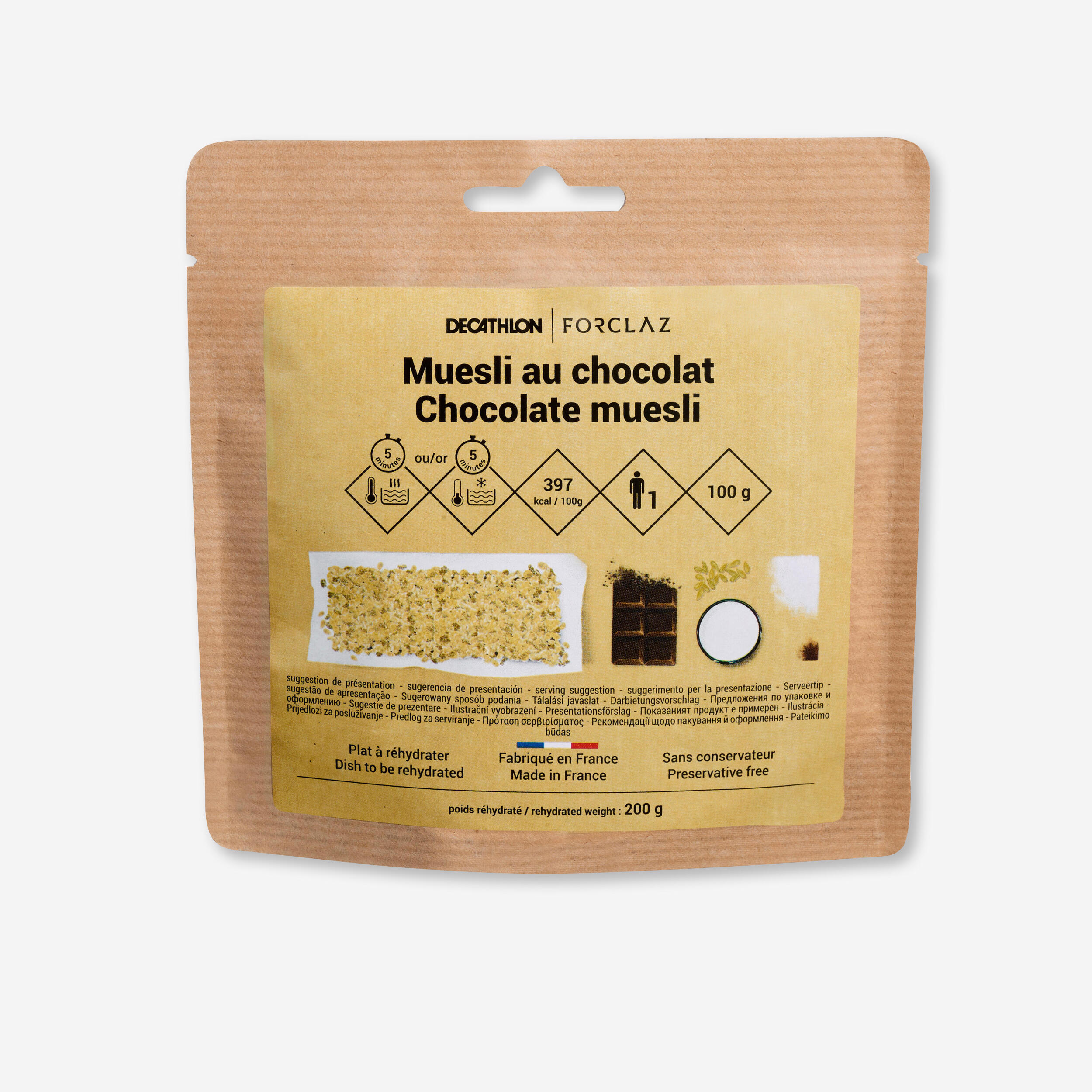 Forclaz - Petit Déjeuner - Muesli Au Chocolat -100 G - Repas Déshydraté - Camping Et Bivouac Randonnee Trekking - - Taille Unique - Decathlon