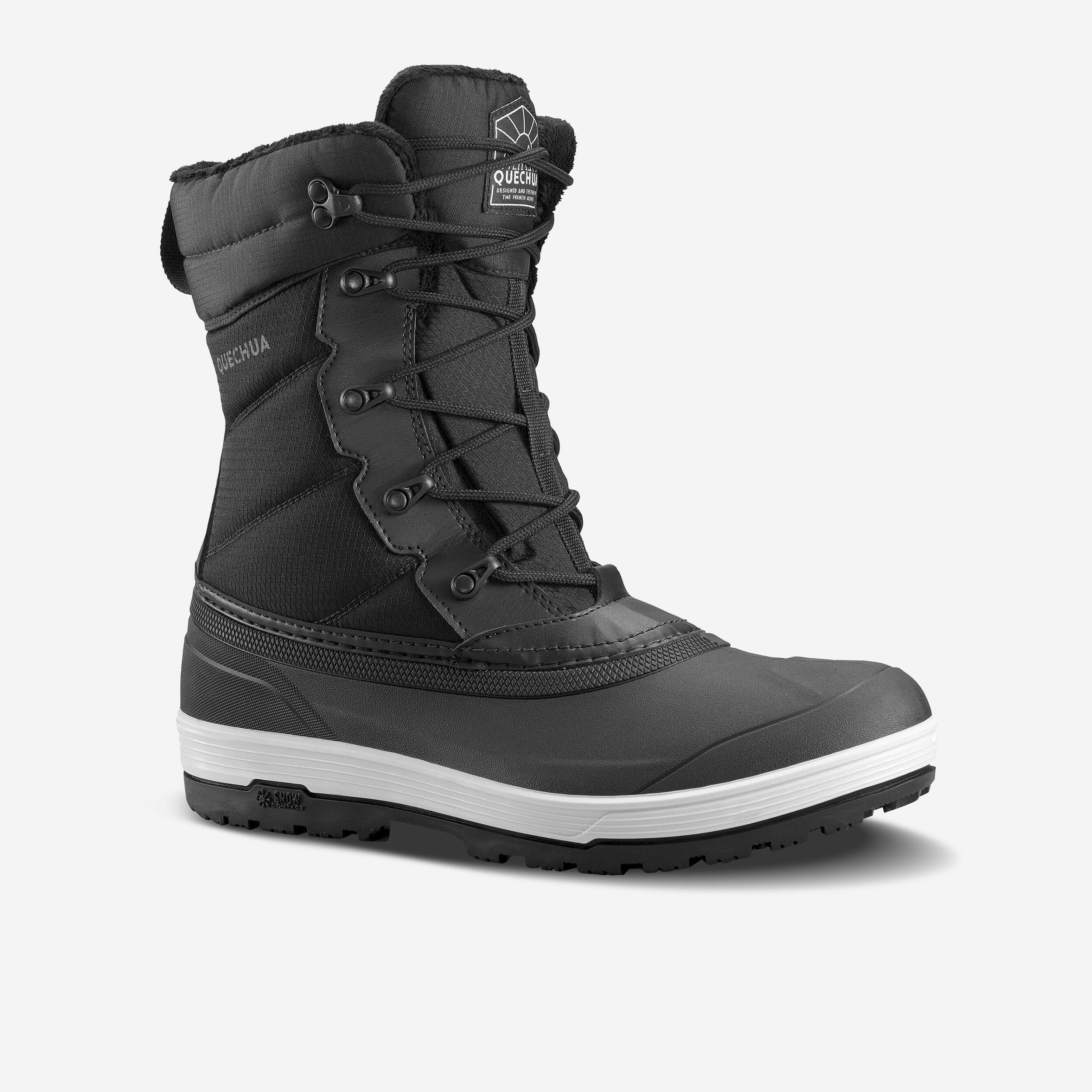 Men's Waterproof Hiking Boots - X-Warm SH 500 Grey - Carbon grey - Quechua  - Decathlon