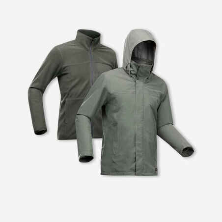 Men’s 3-in-1 waterproof hiking jacket - SH100 0°C