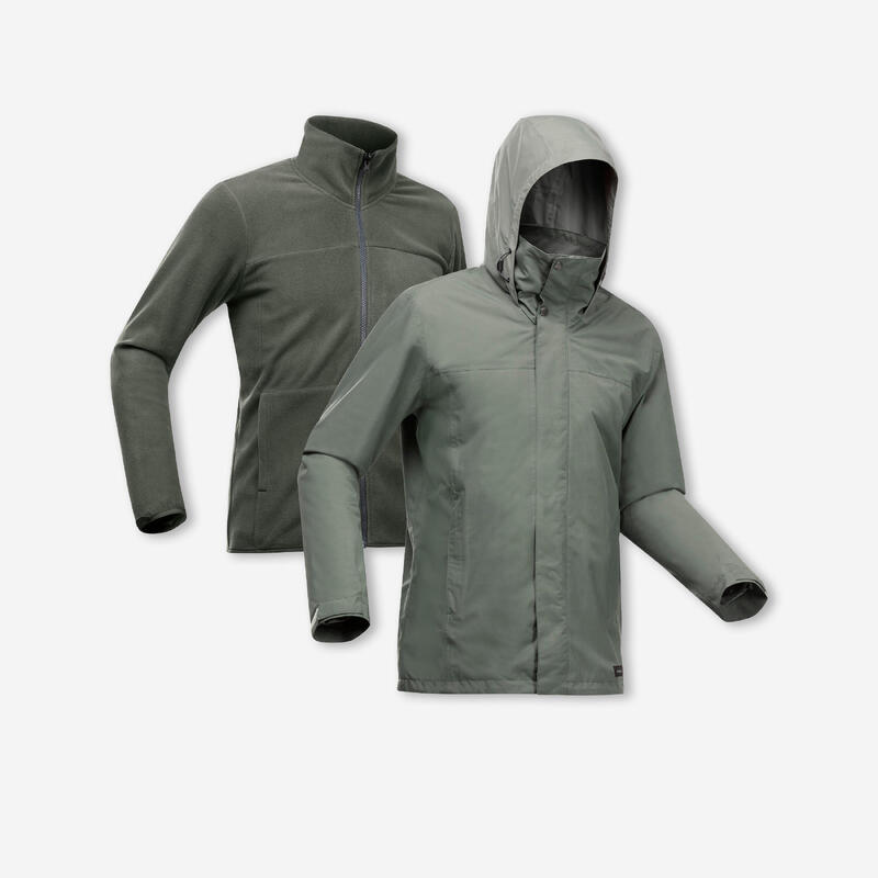 Chaqueta 3en1 impermeable de senderismo - SH100 0 °C - Hombre