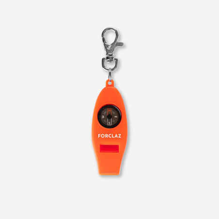 50 MULTI-PURPOSE WHISTLE AND ORIENTEERING COMPASS - ORANGE