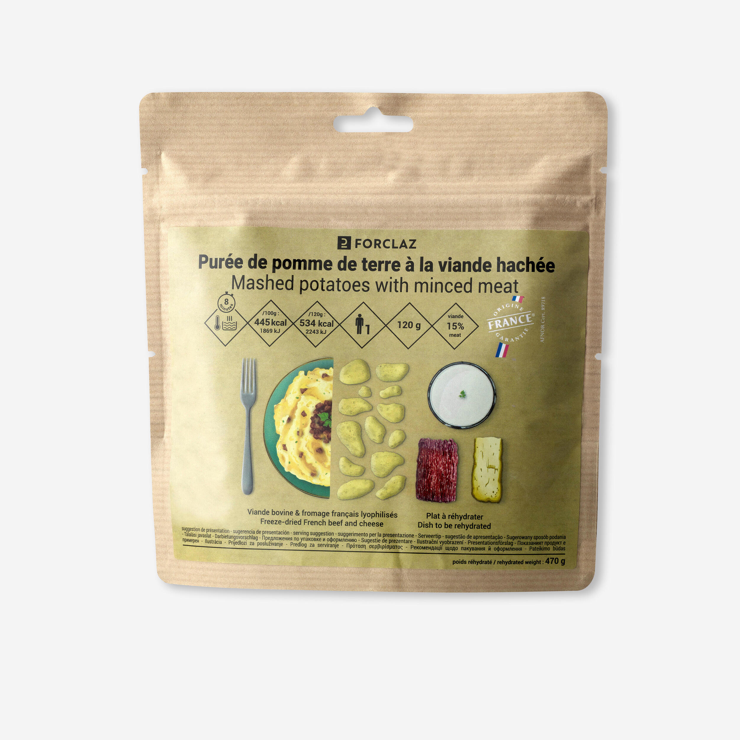 Pasto disidratato - Purè di patate con carne macinata - 120 g