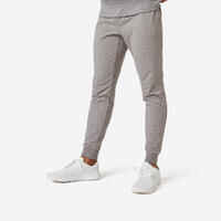 Pantalón chándal fitness algodón ajustado Hombre Domyos 500+ gris claro -  Decathlon