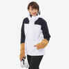 Skijaška jakna 500 Sport ženska bijelo-mornarski plavo-smeđa 