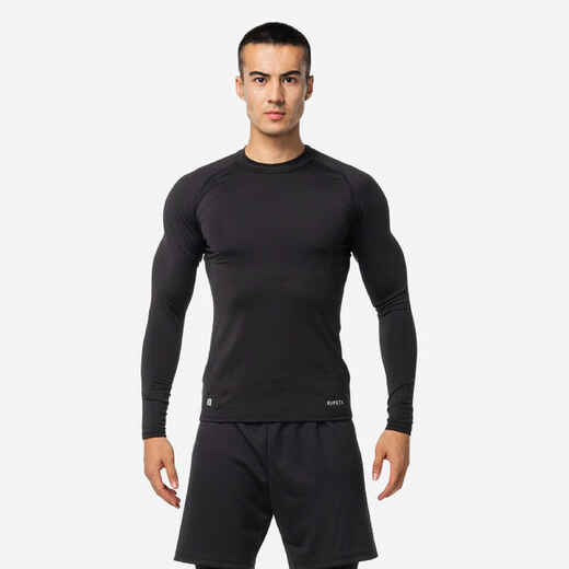Spodné tričko Keepcomfort na futbal s dlhým rukávom čierne