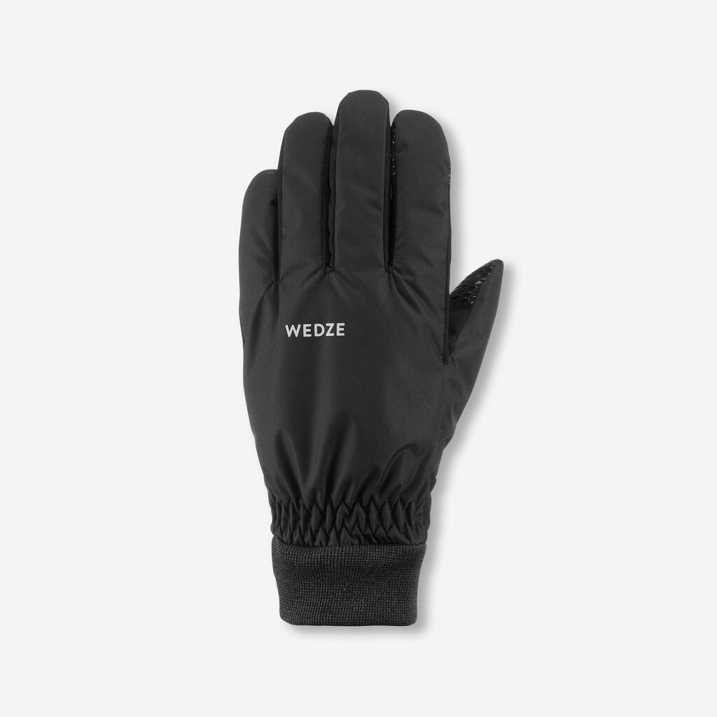 Črne smučarske rokavice 100 za odrasle