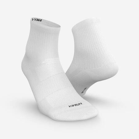 KAUS KAKI LARI MID-HEIGHT ECO-DESIGN RUN500 INVISIBLE X2 - PUTIH